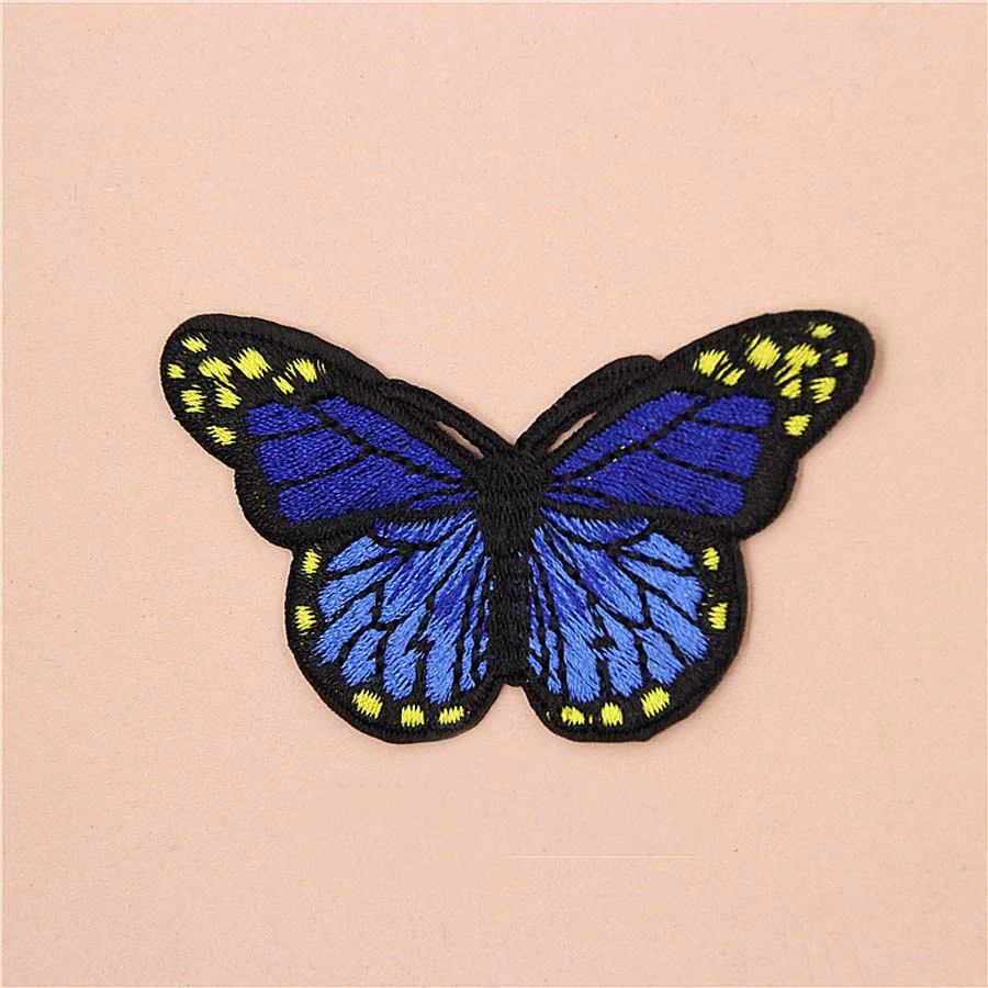 Fabric Embroidered Colored Butterfly Patch Clothes Sticker Bag Sew Iron On Applique DIY Apparel Sewing Clothing Accessories B146