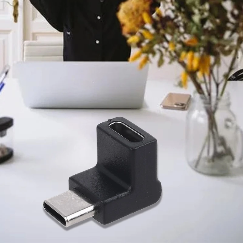 Адаптер USB C типа C «папа-мама», правый и левый угловой адаптер-удлинитель на 90 градусов для планшета, ноутбука, мобильного