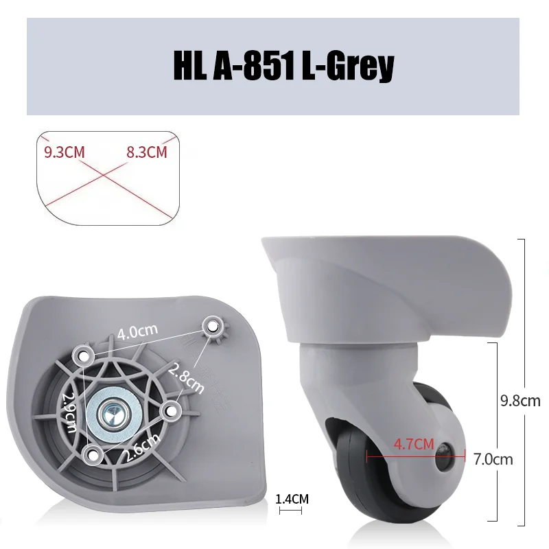 For HL A-851 Large Universal Wheel Replacement Luggage Smooth Silent Shock-absorbing Wheel Accessories Wheel Casters