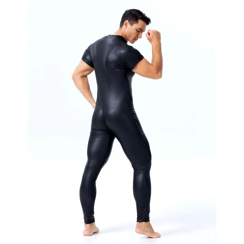Lateksowe męskie Wetlook nosić fetysz gejowski kombinezon body męskie spodnie do tańca na rurze erotyczne legginsy spodnie seksowna egzotyczna bielizna męska