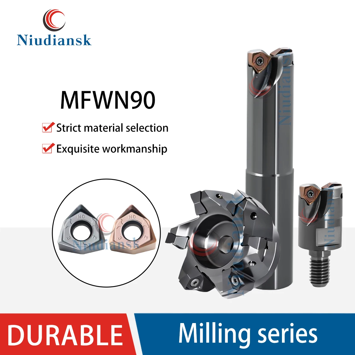 

Machining Center MFWN90 Fast Feed Milling Cutter Rod Locking Tooth Milling Cutter Head WNMU Double-Sided Hexagonal Milling Tool