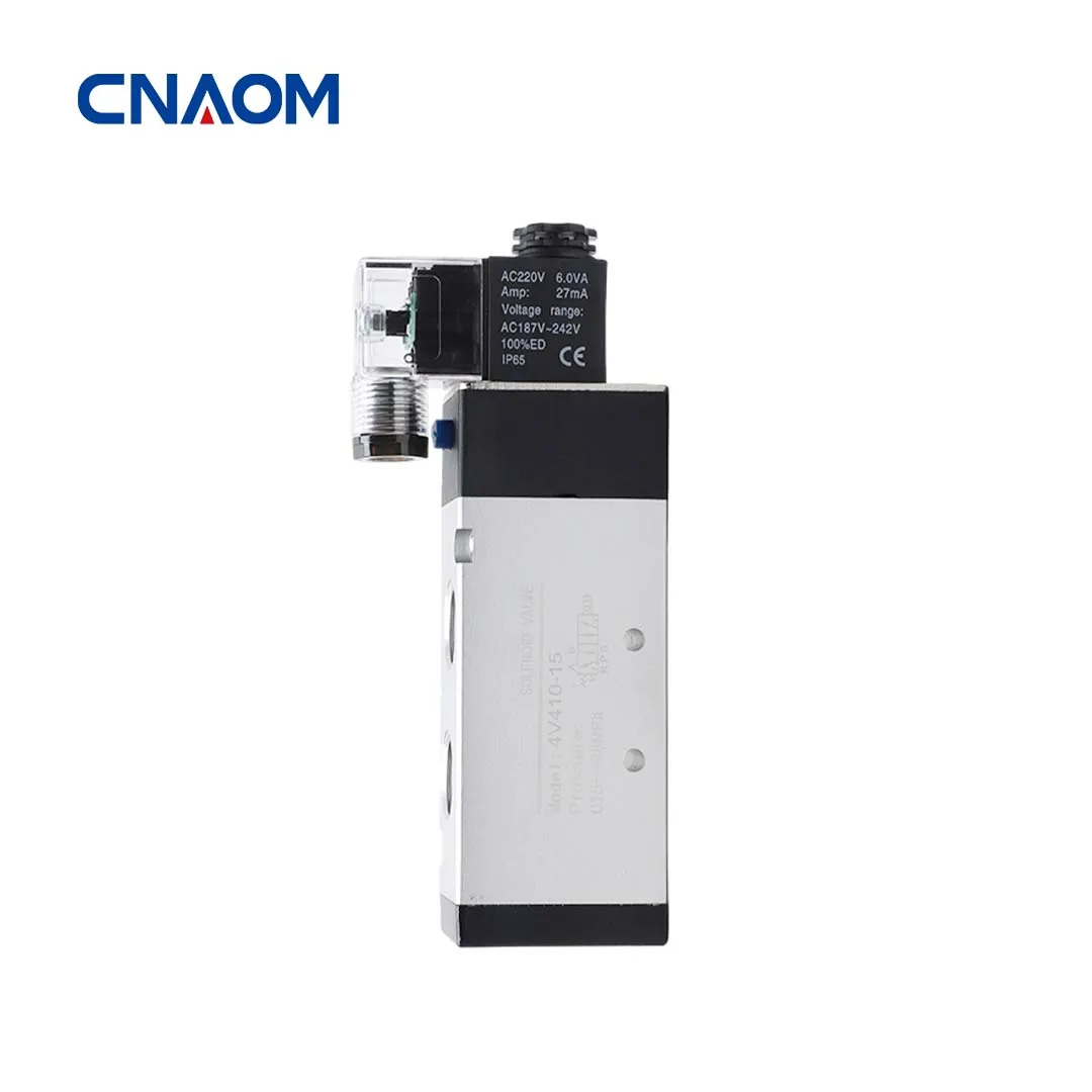 

Пневматический электромагнитный клапан CNAOM, 5-ходовой, 2-позиционный, для управления воздухом и газом, 4V410-15, DC12V, DC24V, AC110V, AC220V