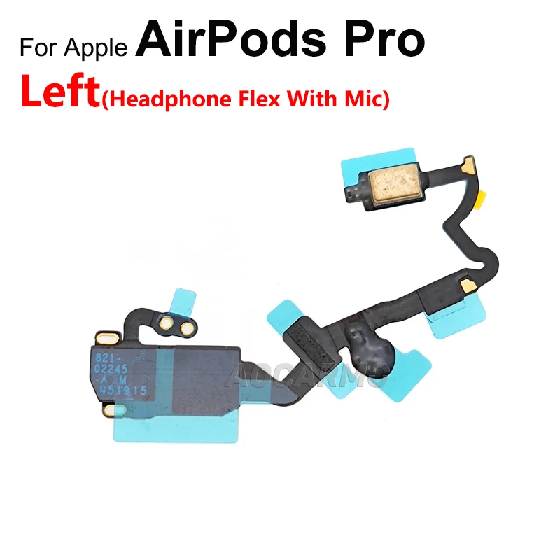 Aocarmo Left And Right Headphone Mic Microphone Flex Cable For Apple AirPods Pro Replacement Parts