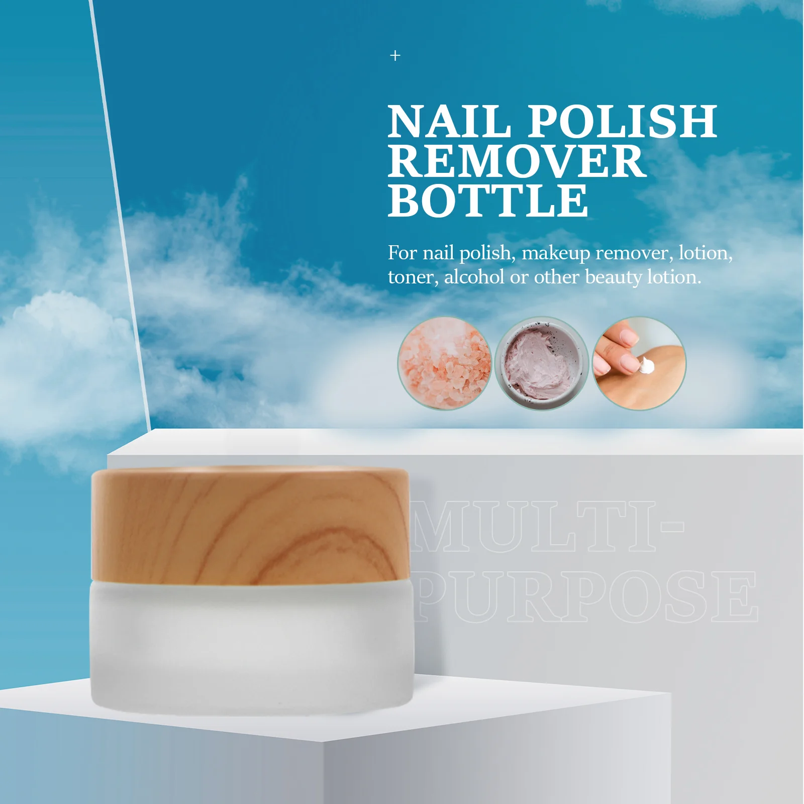 

Small Glass Manicure Cup with Lid Nail Art Liquid Container Durable Practical Pen Brush Cleaning Powder Mixing Tool