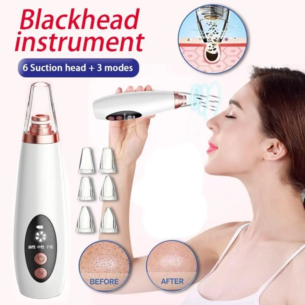 Electric Tool Blackhead Remover USB Rechargeable Water Cycle Pore Cleaner Vacuum Suction Black Point Removal Acne Cleaner