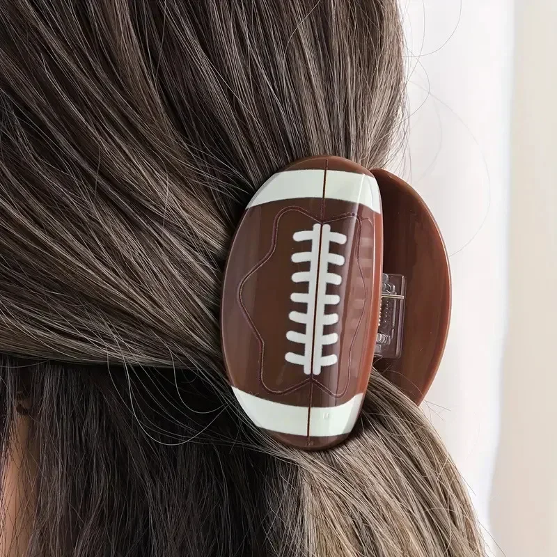 

Rugby Grab Clip Can Ball Shape Ponytail Hairpin Sports Wind Shark Clip Hair Accessories