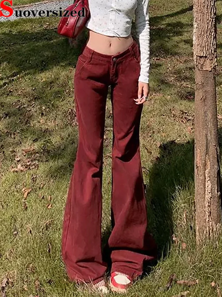 

Винтажные расклешенные джинсы с низкой талией, тонкая модная уличная одежда Vaqueros, женские повседневные прямые широкие брюки в стиле ретро, новые джинсовые брюки