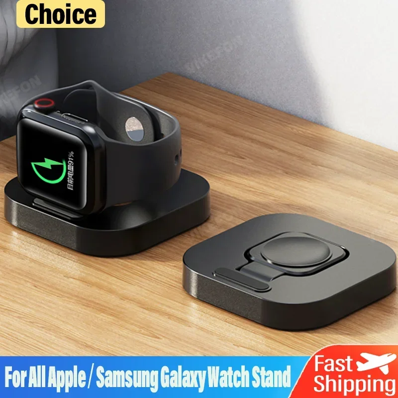 Magnetic Watch Wireless Charger Stand For Apple Watch 9 8 7 6 IWatch Samsung Galaxy Watch 5 4 Active Dock Fast Charging Station