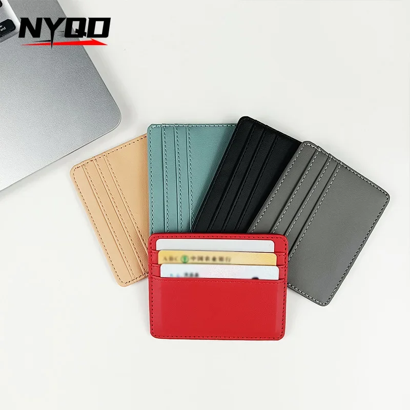 Multi Slot Slim Women Wallet Pu Leather ID Card Holder Bank Credit Card Box Case Men Business Wallets Designer Luxury Bag