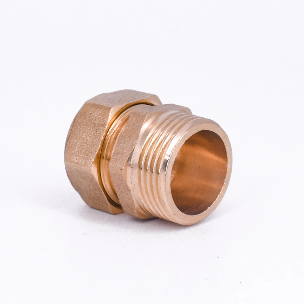 1216 1418 1620 2025 2632 PEX-AL-PEX 1/2" 3/4" 1" BSP Male Female Brass Straight Pipe Fitting Adapter For Solar Floor Heating