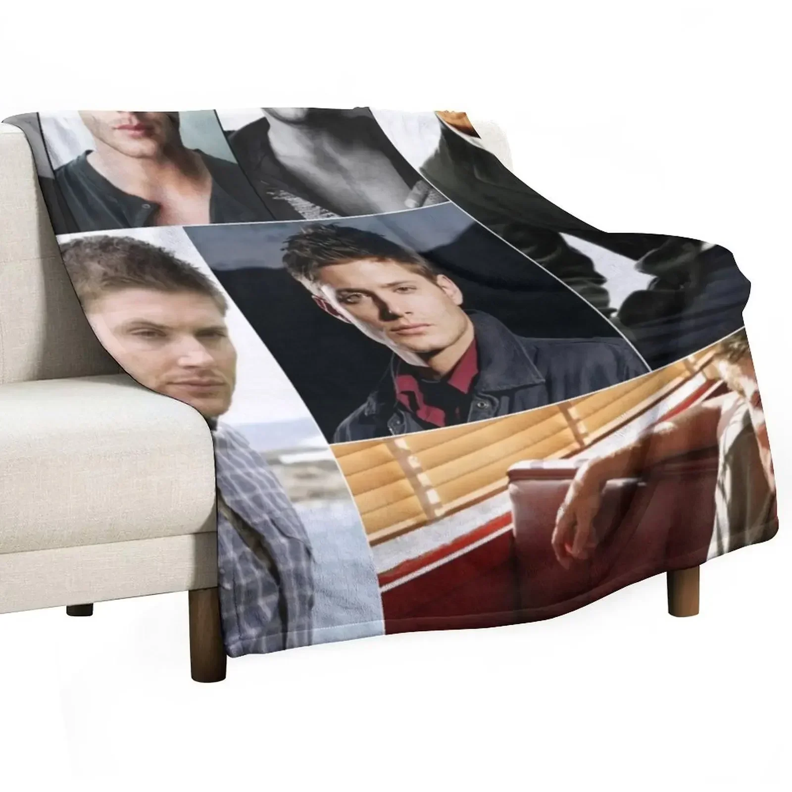 

Jensen Ackles Rectangular Photo Collage Throw Blanket wednesday Large Blankets