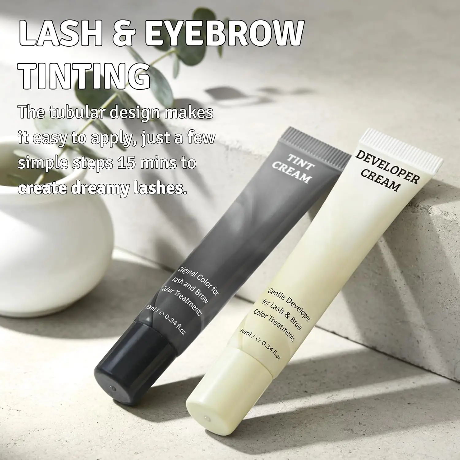 Libeauty Lash Color Kit Black Eyelash & Eyebrow Coloring Natural Results Lasts Up to 4 Week Easy DIY Use For Home Gentle Formula view 2