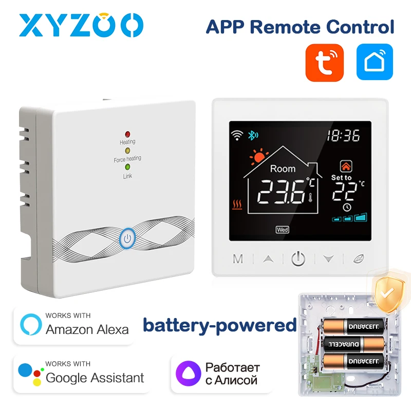 RF433 Smart Wireless Thermostat For Gas Boiler WiFi Tuya Programmable Remote Temperature Controller Works with Google Home Alexa