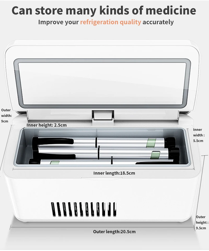 Rechargeable Drugs Refrigerators Mini Travel Insulin Cooler Box Portable Refrigerator Case For Medicine Insulin With Bag 2-18 ℃