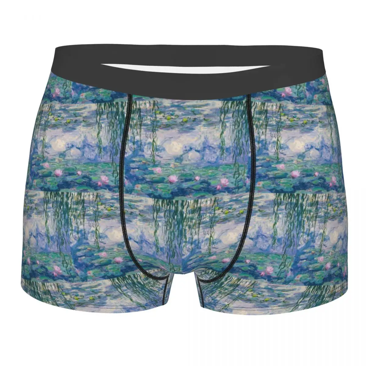 Boxer Underpants Shorts Water Lilies Claude Monet Fine Art French Painter Art Panties Men Breathable Underwear for Homme Man