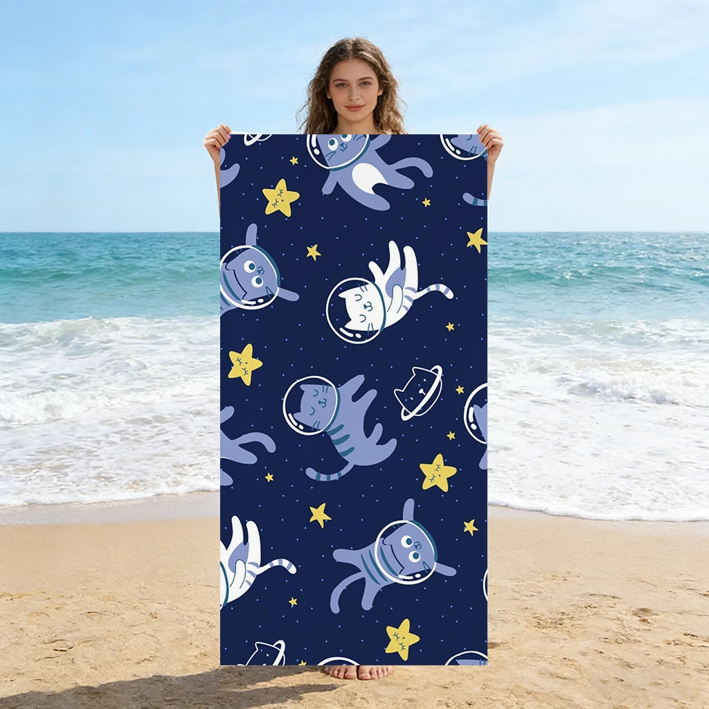 Towel Small Sport - Space Cats Beach Towel Quick-Drying Small