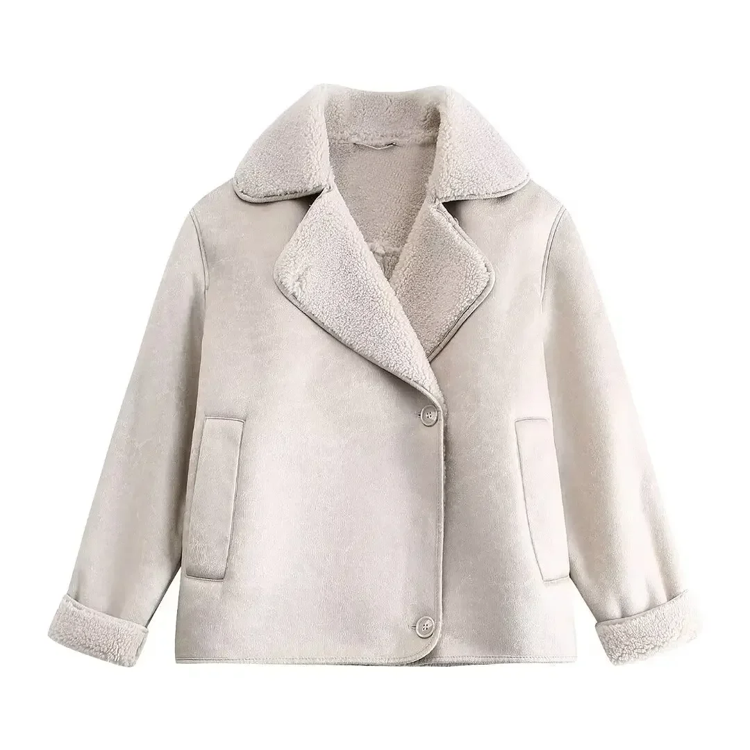 

2025 New Women Jackets Coats Turn Down Collar Warm Thick Coat Autumn Spring Maxi Casual Jacket Elegant Y2k Tops Parka Streetwear