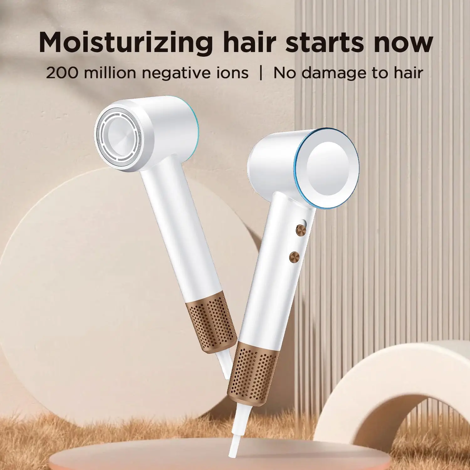 صفقة التخليص مجفف الشعر 110000 دورة في الدقيقة عالية السرعة التجفيف السريع منخفضة الضوضاء فرش السيارات خفيفة الوزن الأيونية مجفف للنفخ مع فوهة