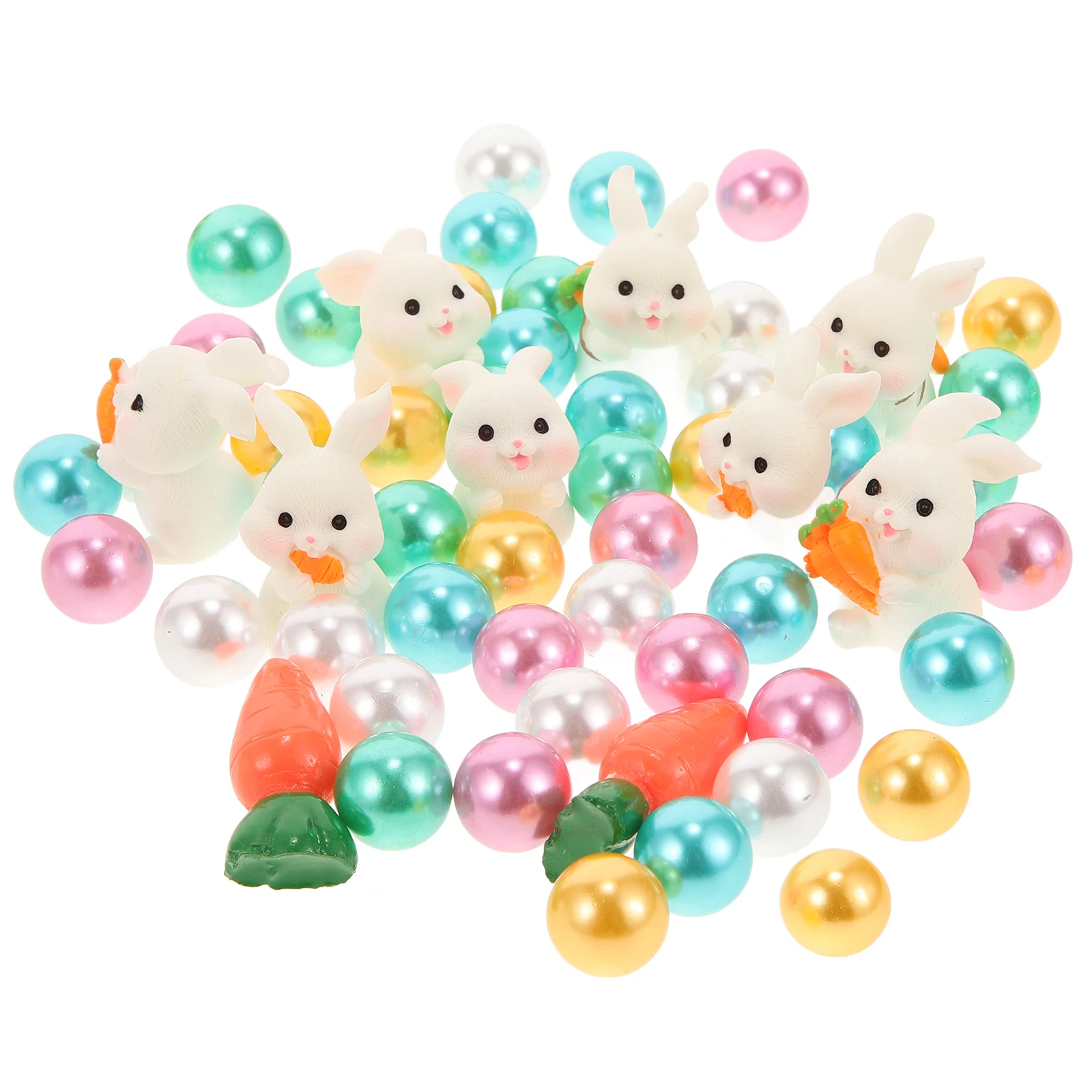 

1Set Easter Vase Filler Decorative Fake Pearl Beads Bunny Carrot Floating Beads Decor for Wedding Party Easter Vase Filler
