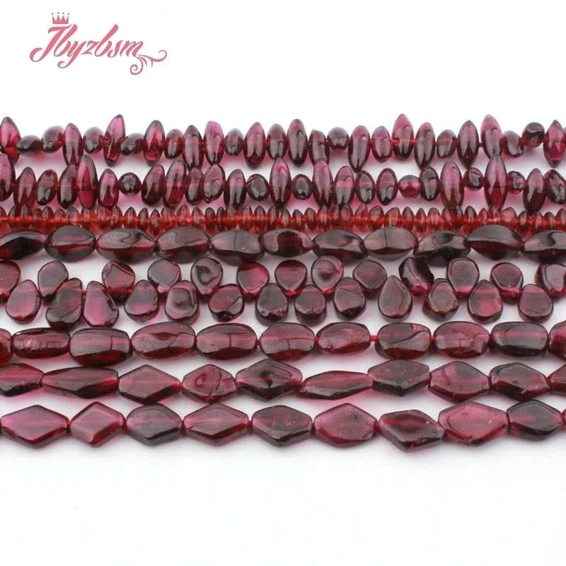 Natural Garnet Coin Freefrom Potato Stone Beads For Woman DIY Necklace Bracelets Jewelry Making Loose Strand 15\