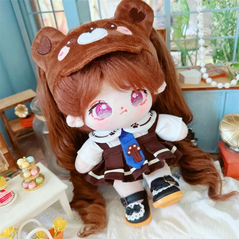 

Pastoral Style Cotton Doll Chemical Fiber Wig Headgear Toy Outfit 20cm Doll Clothes Princess Dress Fashion