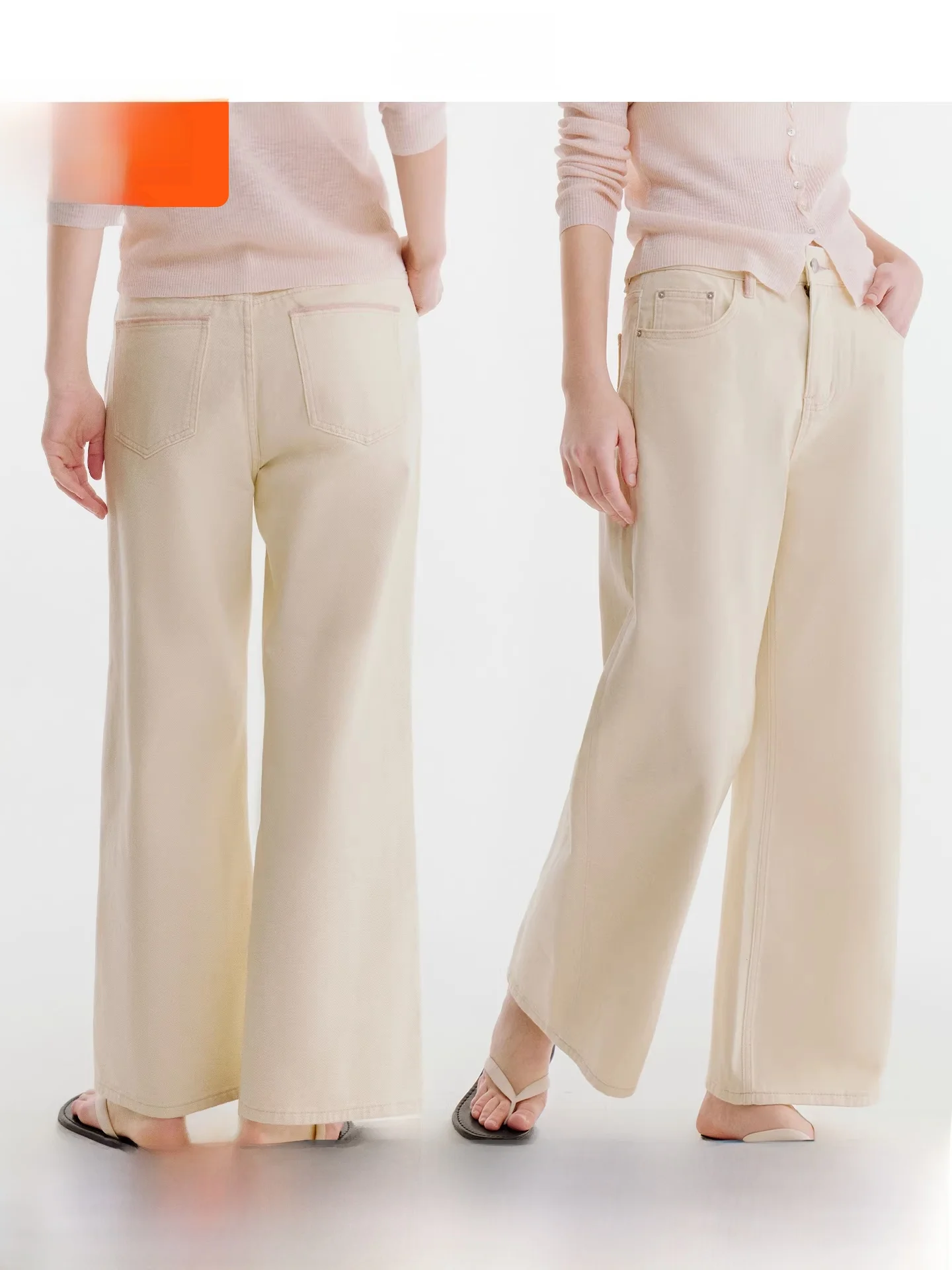 

Джинсы Fano из 100% хлопка, свободного кроя, прямые, женские, новинка 2026 года, молочно-белые, универсальные, из денима