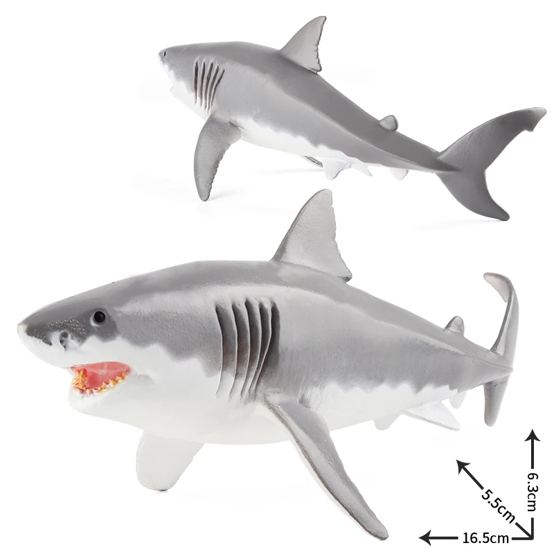 Oenux Ocean Animal Savage Megalodon Triple-headed Shark Giant mouth shark Action Figures Sea Life Model PVC Educational Kids Toy