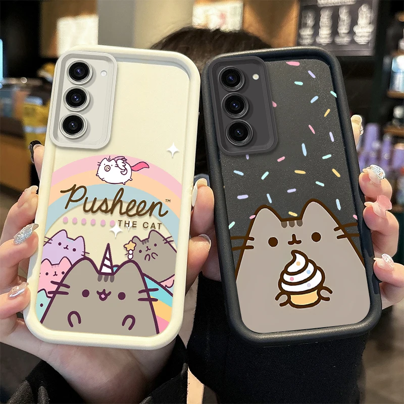 Cartoon P-Pusheens Katzen-Handyhülle für Samsung Galaxy S26 S25 S24 Ultra S23 S22 S21 Plus S20 FE A56 A55 A54 A53 A52 4G 5G Cover