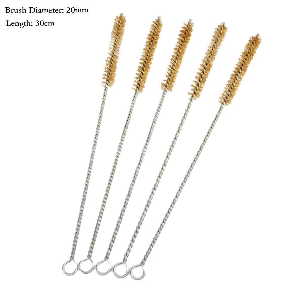 5Pcs Stainless Steel Cleaning Brush Straw Tube Pipe Cleaner Long Handle Clean Glass Drinking Straw Cleaning Brush 10-30mm