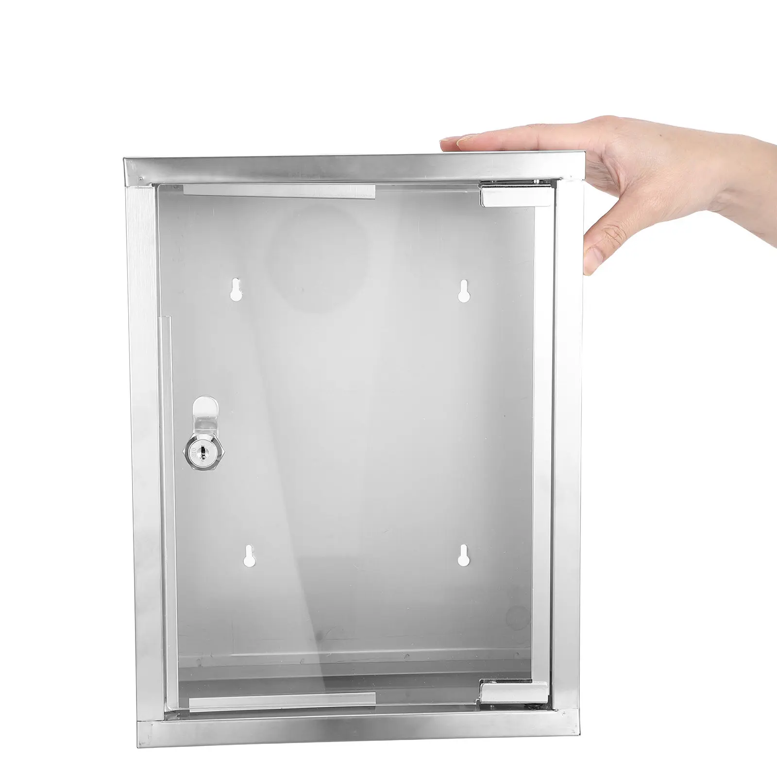 

Stainless Steel Suggestion Wall Mounted Ballot Donation Collection Feedback Letter Storage Container 10.6x8.27 Inch
