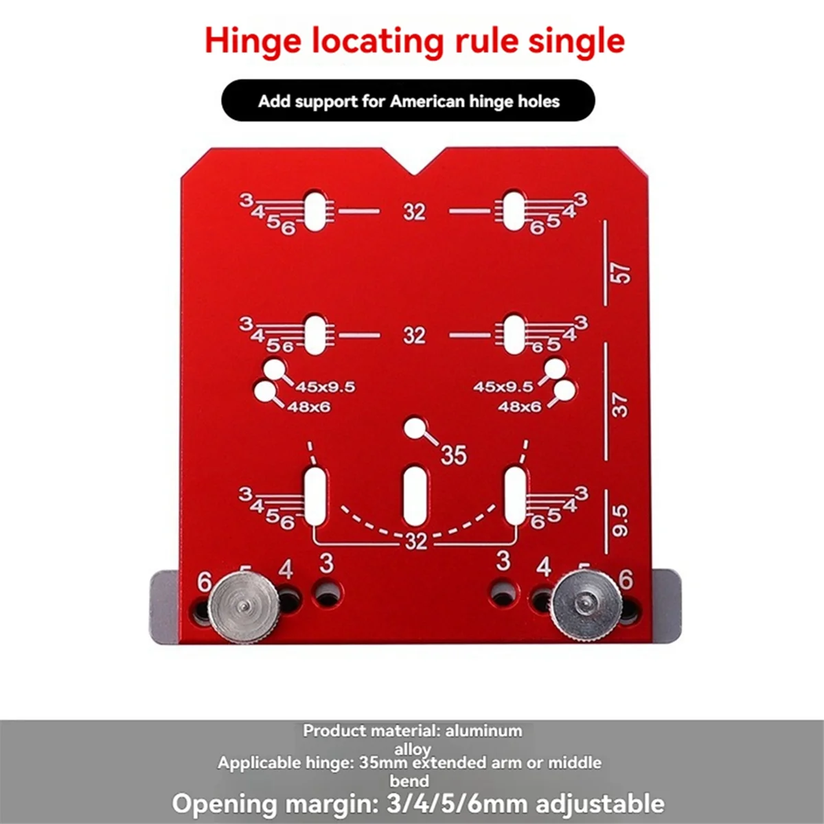 35mmHinge Jig Door Cabinets Concealed Hinge Hole Template Jig Aluminium Alloy Drill Guide Locator Tool for Woodworking,B