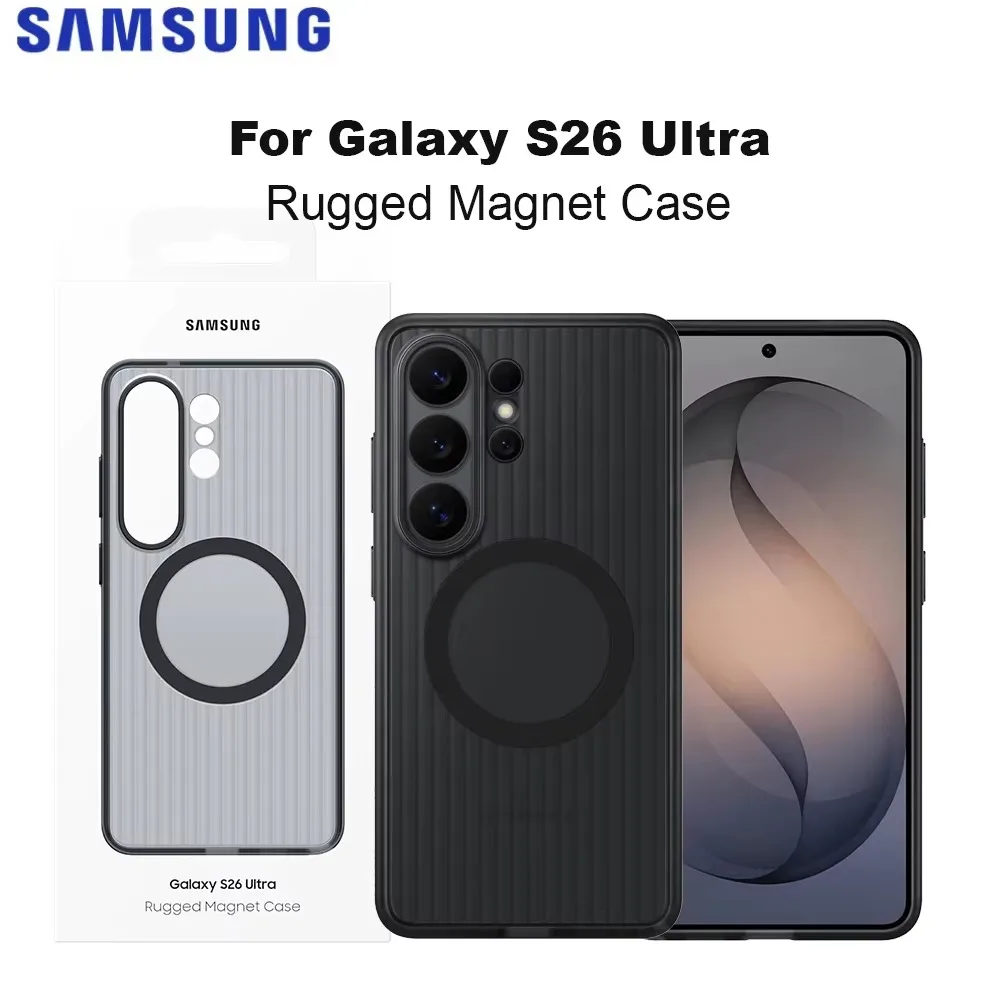 Original Samsung Rugged Magnet Smartphone Case For Galaxy S26 Ultra with Magnet Magnetic Ring Protective Case Rugged EF-RS948