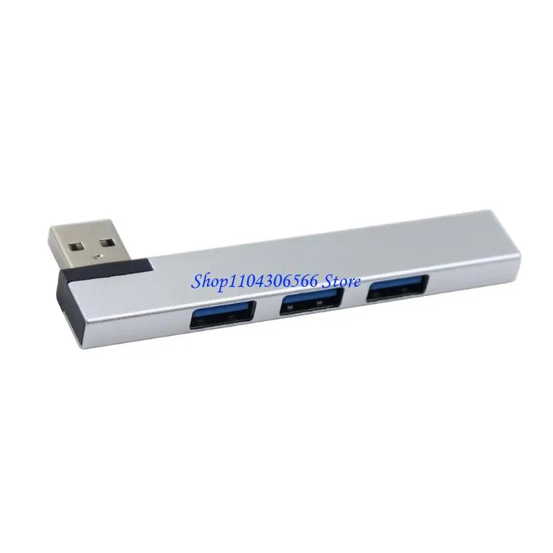 02DD 90 Degree USB Hub Docking Station 4 Port USB3.0 Data Transfer Expander
