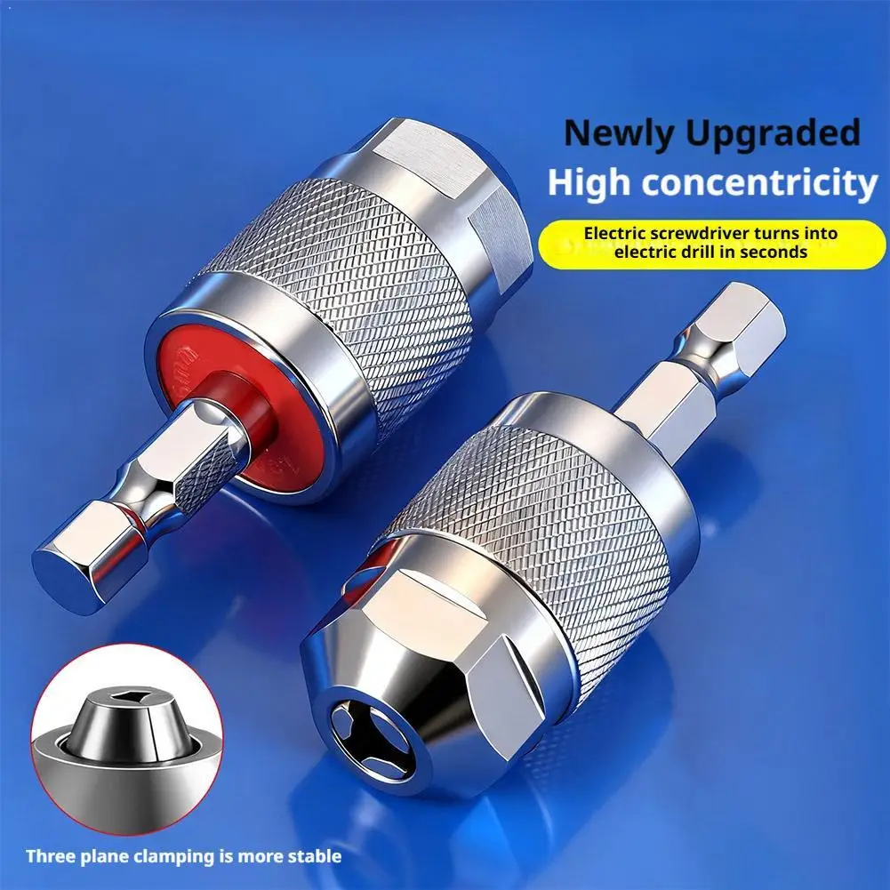 Universal Hex Shank 3-Jaw Chuck Adapter For Pneumatic Electric Drills High Concentricity Upgraded Design Accessories