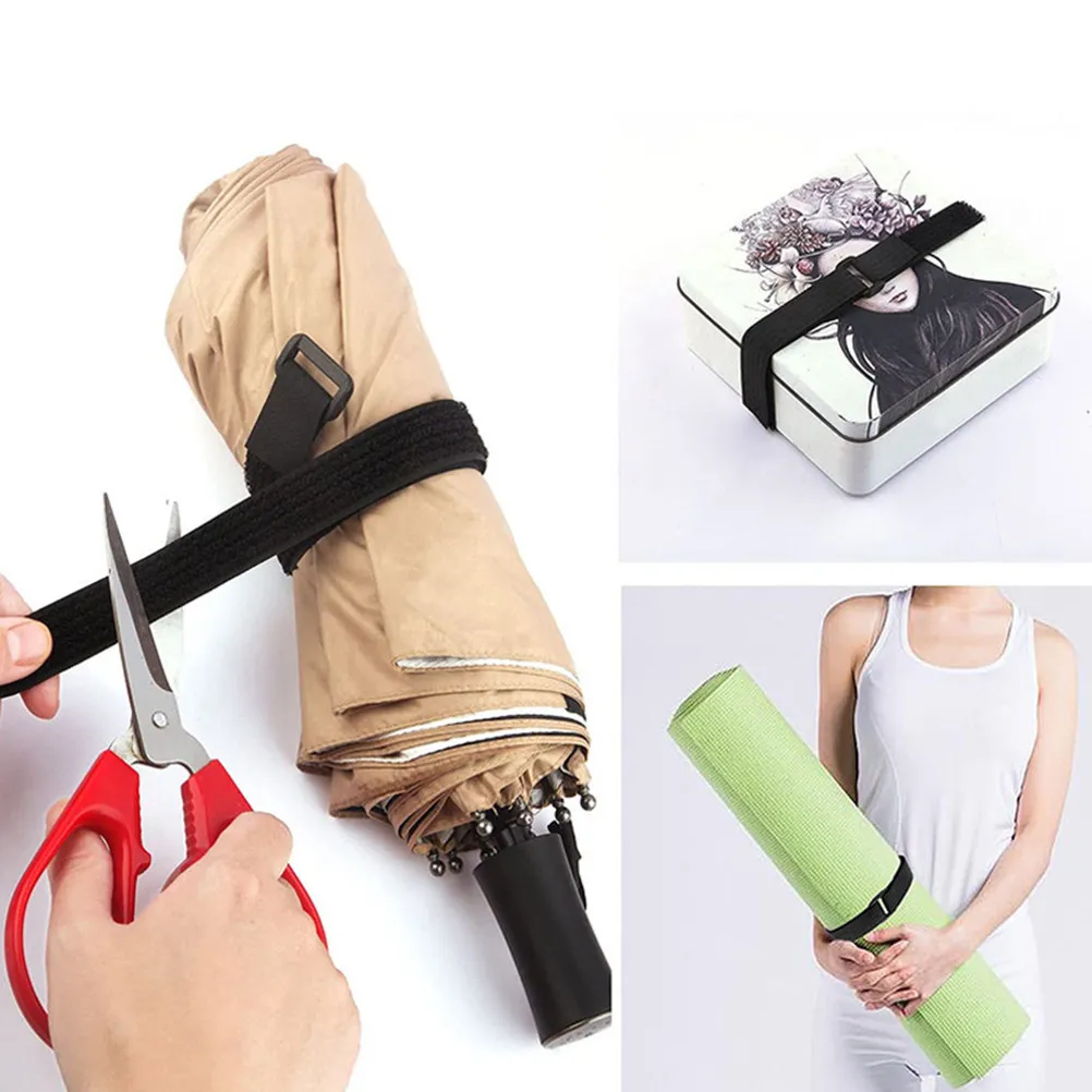 1Set Reusable Cable Strap Hook and Loop with Plastic Buckle 5M Adjustable Securing Nylon Strap for Cable Management Bundling