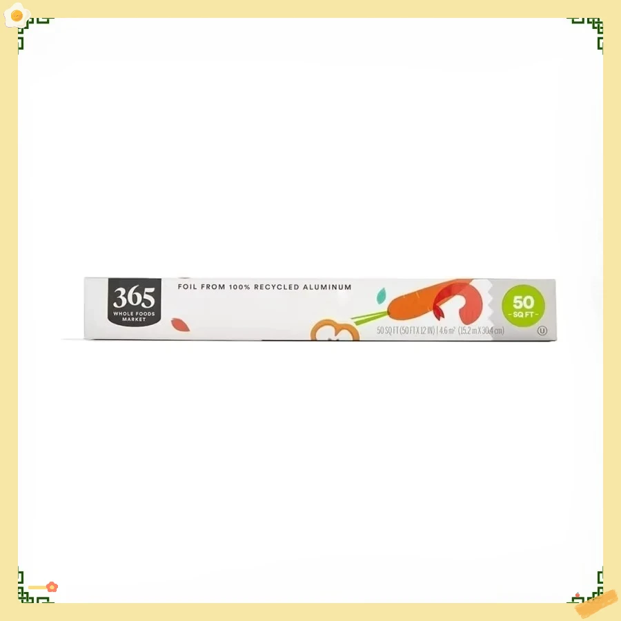 

Eco-Friendly Recycled Aluminum Foil Roll | 50 Sq Ft, Easy to clean,Suitable for baking, grilling and food storage