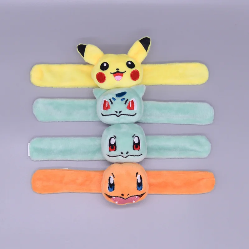 Pokemon Plush Wristband Bracelet Pikachu Bulbasaur Charmander Super Soft Pop Wristband Circle Holiday Dress Up Birthday Gifts