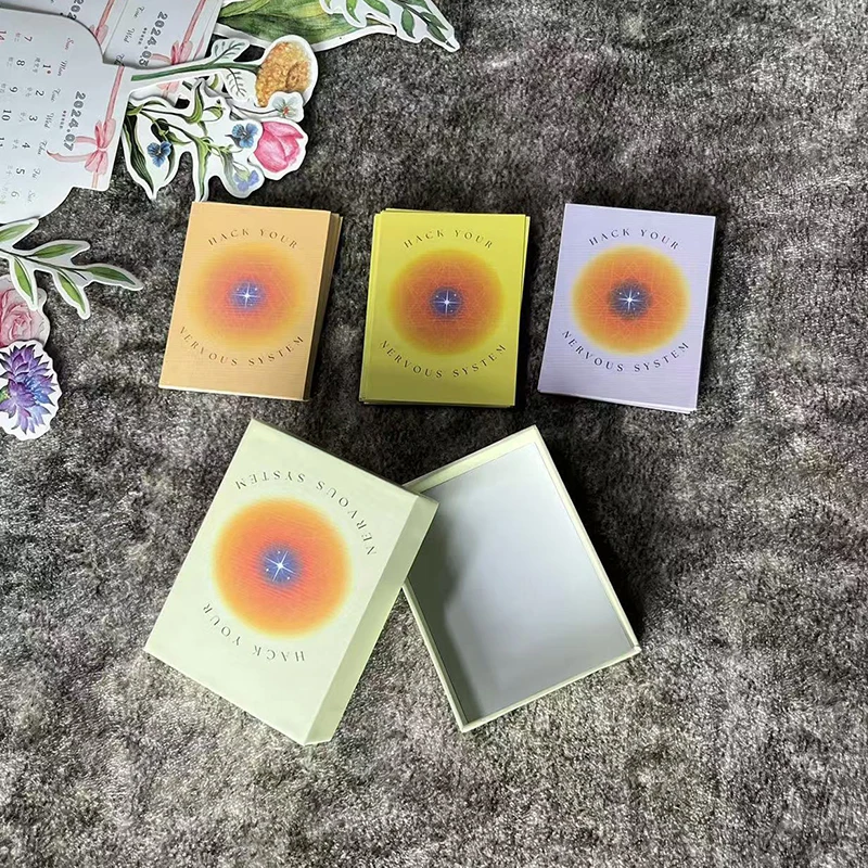 Baraja de cartas relajada con su sistema nervioso, alivio de la ansiedad, tarjetas de meditación de atención plena, regalo de afirmaciones positivas