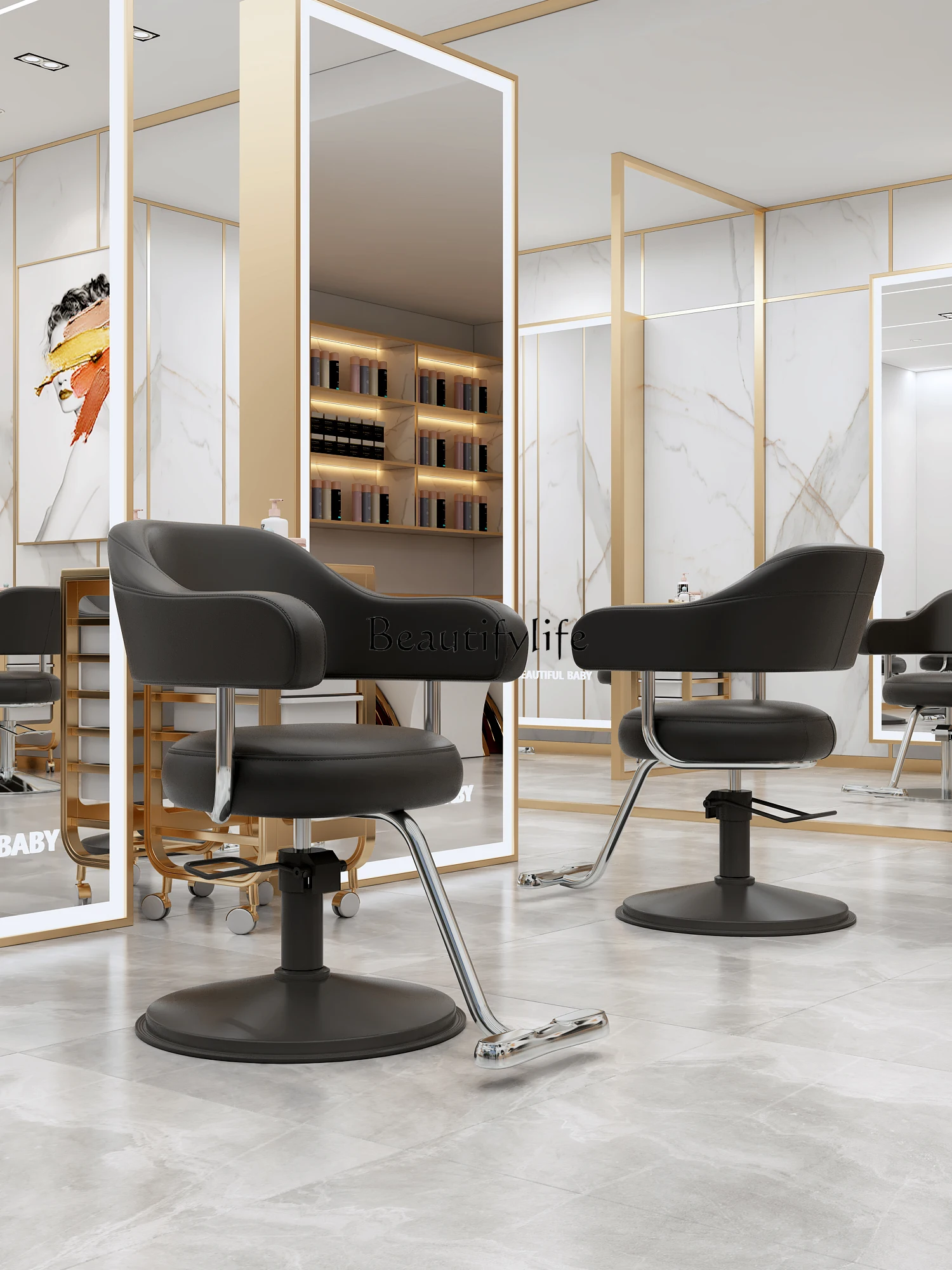 For Hair Salon Hair Cutting Oil Head Seat Hot Dyeing Hair Care Chair Can Be Put down