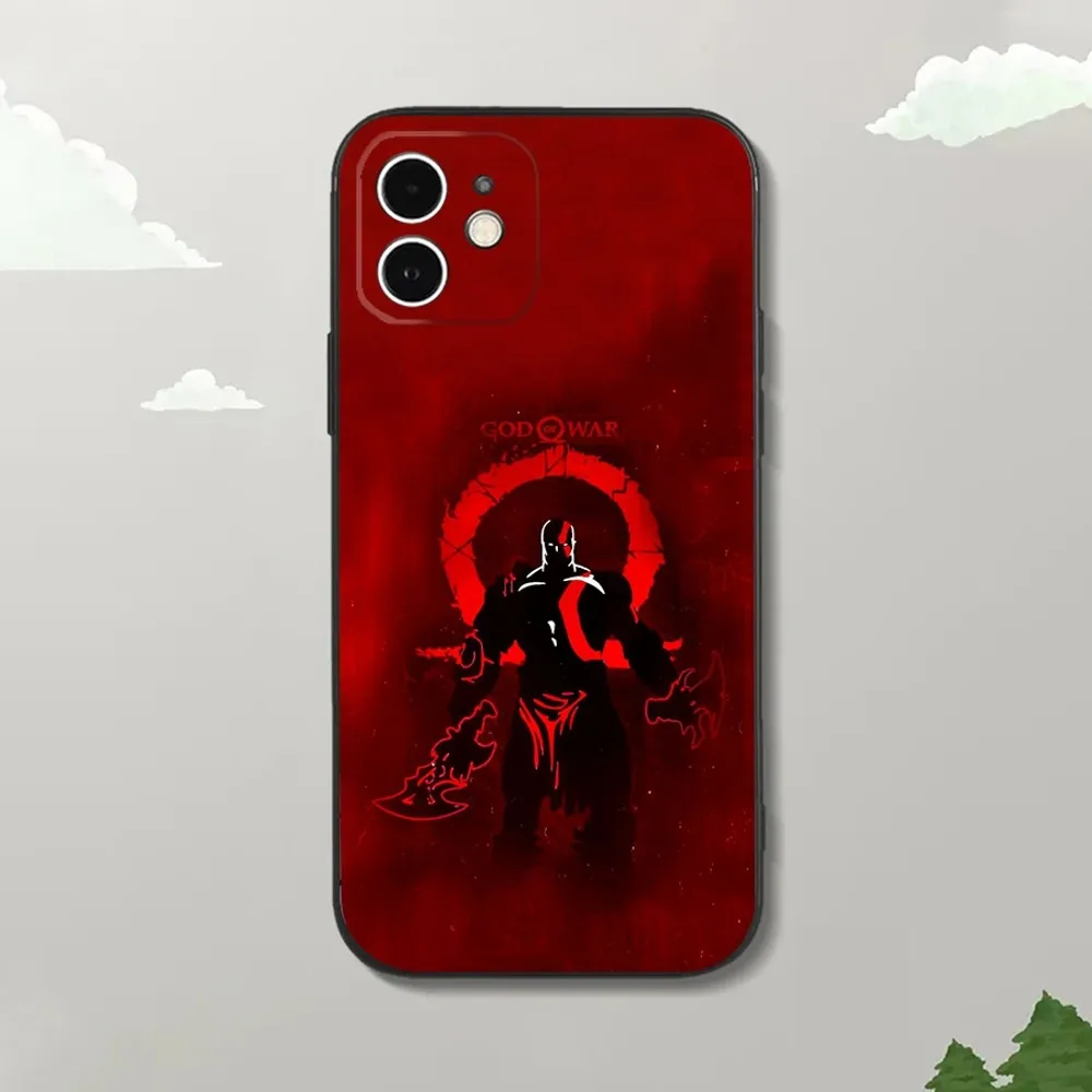 Game God Of W-War Phone Case For iPhone16,15,14,13,12 Mini 11 Pro XR,X,XS,MAX 7,8 Plus Silicone Cover Soft Black