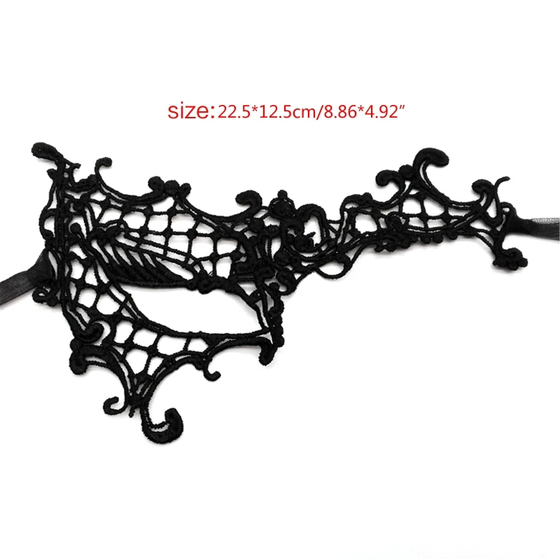 Masque pour les yeux en dentelle Sexy, masque mascarade Cosplay, demi-visage pour Halloween, couvre-chef H9ED