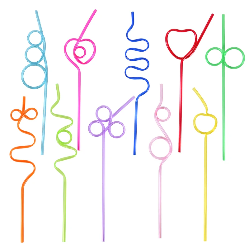 

10 шт. разноцветные изогнутые соломинки для домашних животных, многоразовые соломинки для питья, день рождения, свадьба, девичник, украшение для напитков