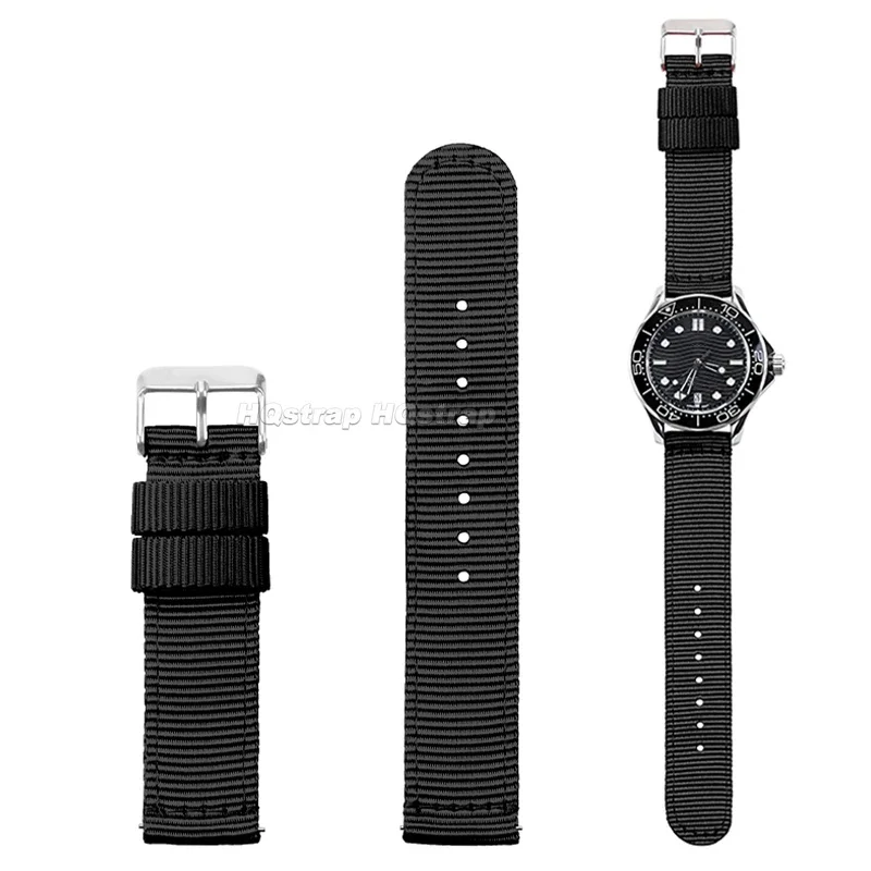 나일론 스트랩 캔버스 시계 밴드, 편안한 손목 밴드, 남녀공용 스포츠 벨트, 퀵릴리즈 팔찌, 18mm, 20mm, 22mm, 24mm