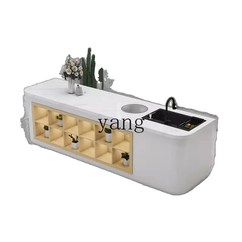 LH simple modern checkout page floral work fruit cutting table company water bar paint