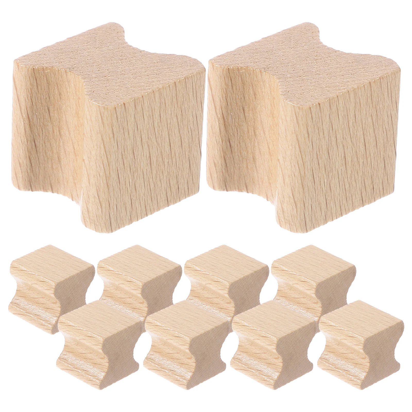 10 Pcs Beech Wood Seal Stamps DIY Craft Tool Card Novel Wooden Blank Stamper Supplies