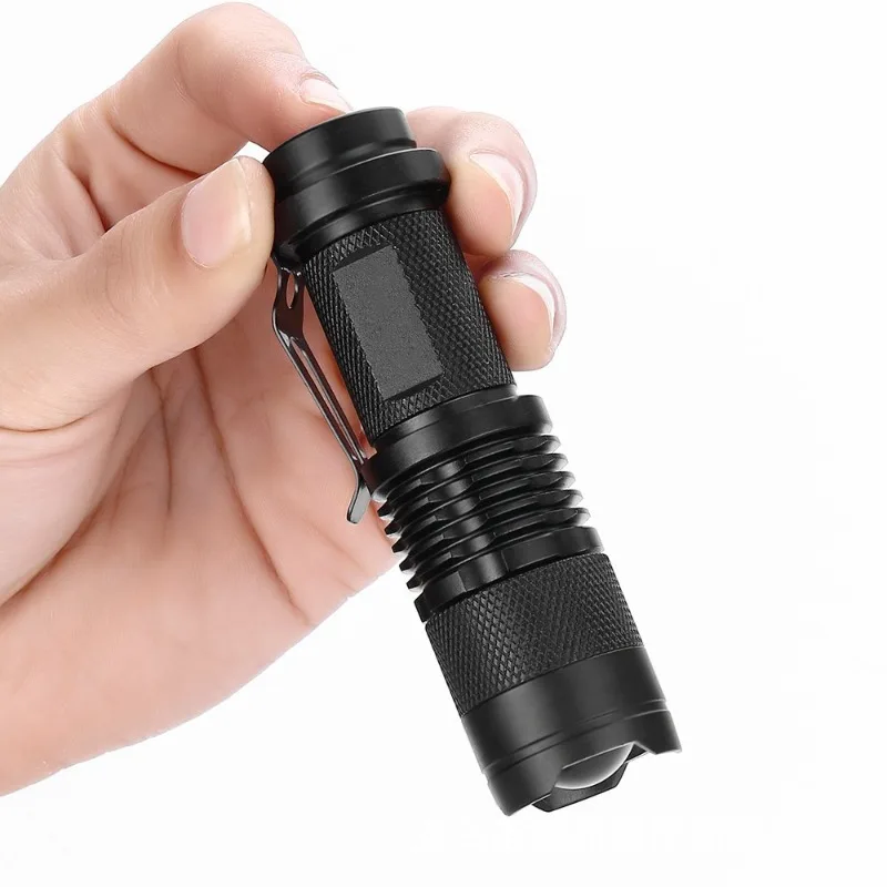 Portable Aluminum Alloy Zoom Flashlight: Super Bright, AA-Powered, White/Purple Light for Money Checking & Fluorescence Testing
