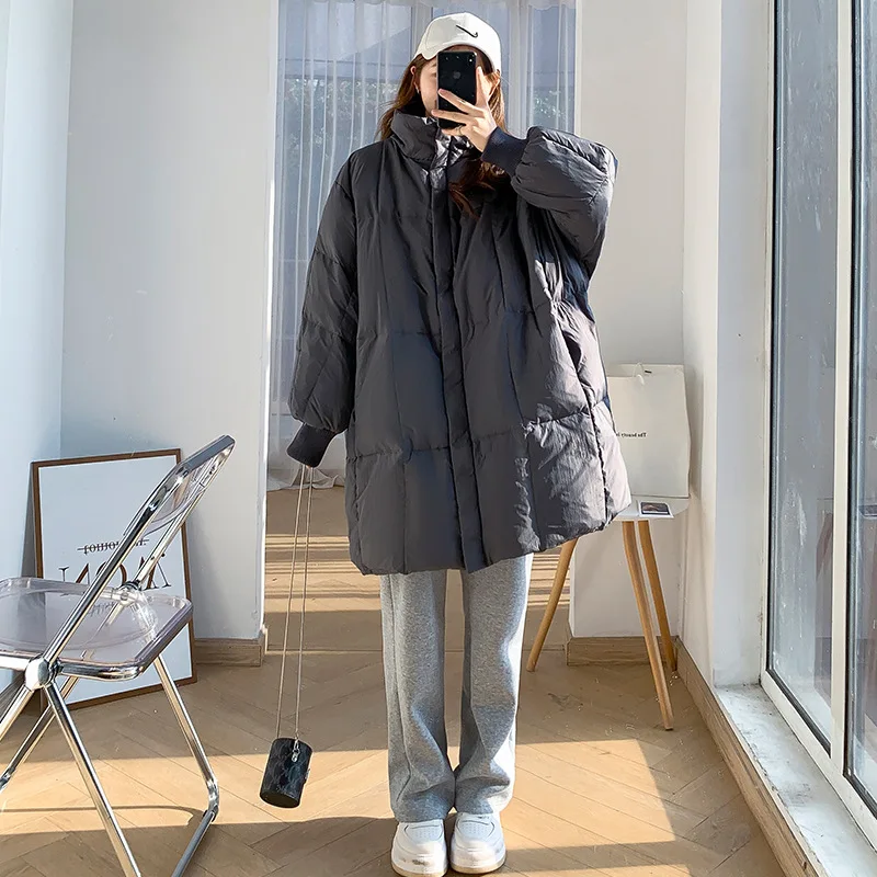 Women's Fall Winter Tops Coat Cotton Coat Mid-length Personalized Vintage Simple Comfortable Loose Casual Soft Niche Versatile