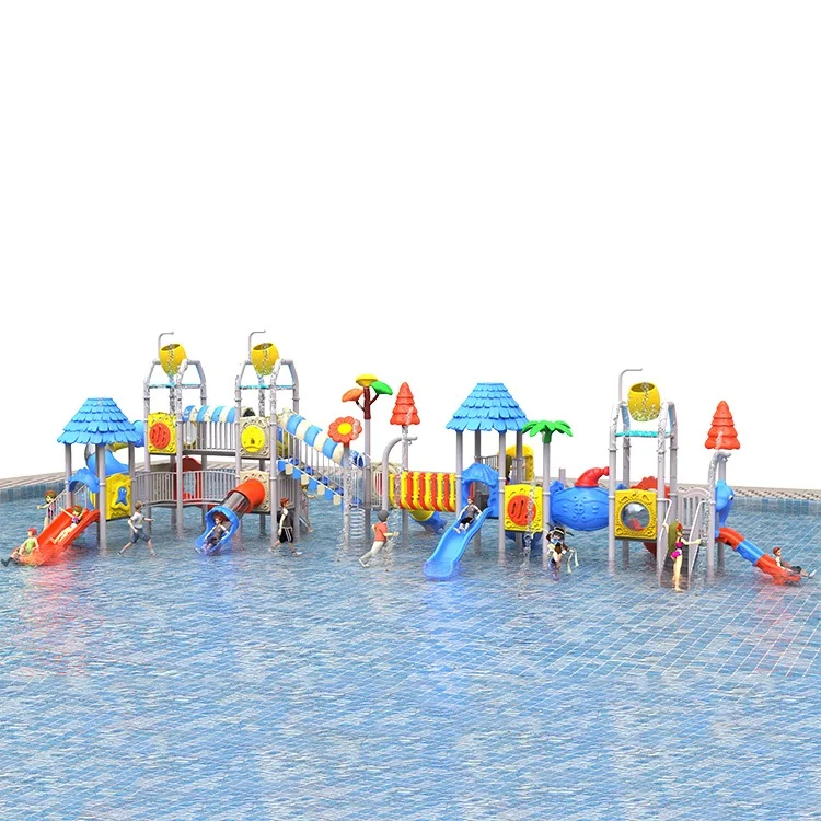 Outdoor Playground Aqua Spray Water Park Swimming Pool Equipment Fun Play Games Kids Plastic Water Slide For Kids