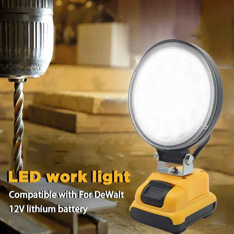 4 inch Car LED Work Light Flashlight Electric Torch Spotlight Camping lamp For DeWalt 12V Li-ion Battery DCB120 DCB121 DCB213