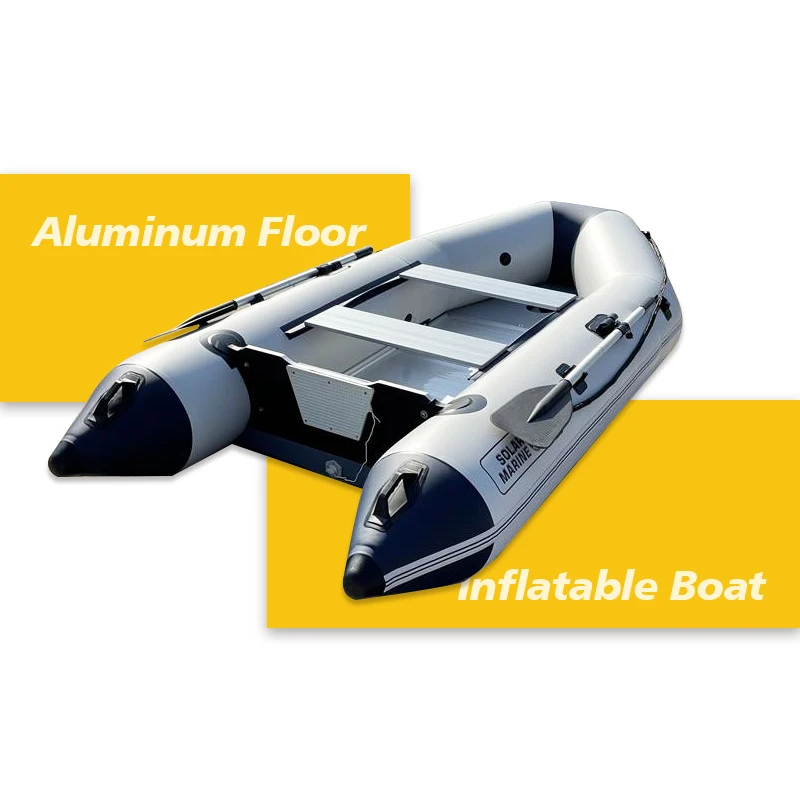 Inflatable Solar Marine เรือ 3 เมตรความเร็ว Boat ตกปลากลางแจ้งกู้ภัยเรือคายัคเรือแคนู Dinghy ชั้นอลูมิเนียมพร้อมอุปกรณ์เสริมฟรี